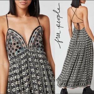 Free People Good Vibes midi dress black NEW